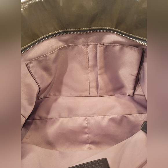 Coach Olive Green Op Art Embossed Patent Leather - Picture 14 of 15